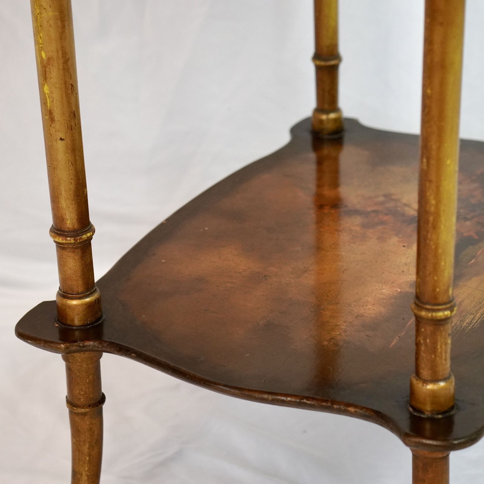 Continental Painted Two Tier étagère Side Table photo vintage