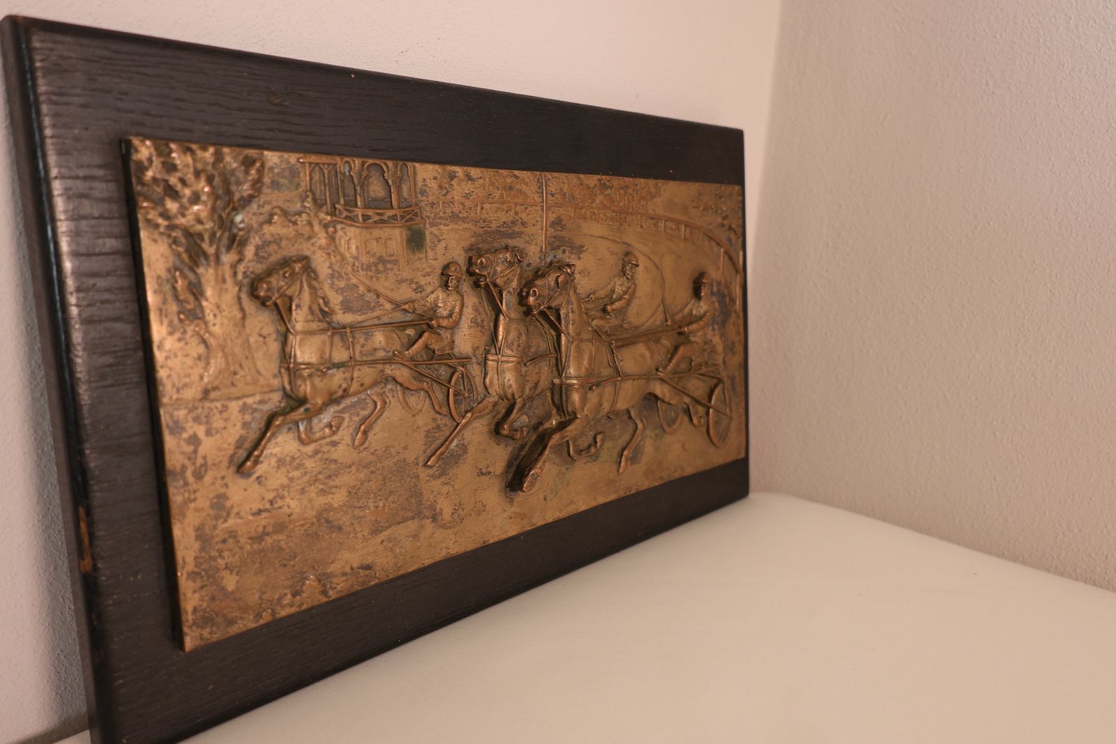 Bronze Chariot Race Relief Plaque. Bronze Plaque. Chariot Race Art. Detailed Bronze Artwork. Wall Art. Gift Idea. Mid Century Art photo Art