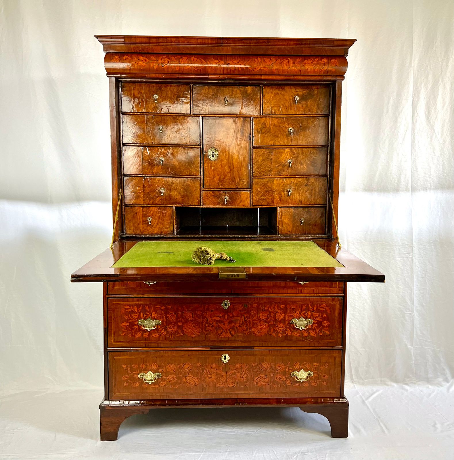 18th Century Walnut And Floral And Seaweed Marquetry Inlaid Escritoire photo furniture
