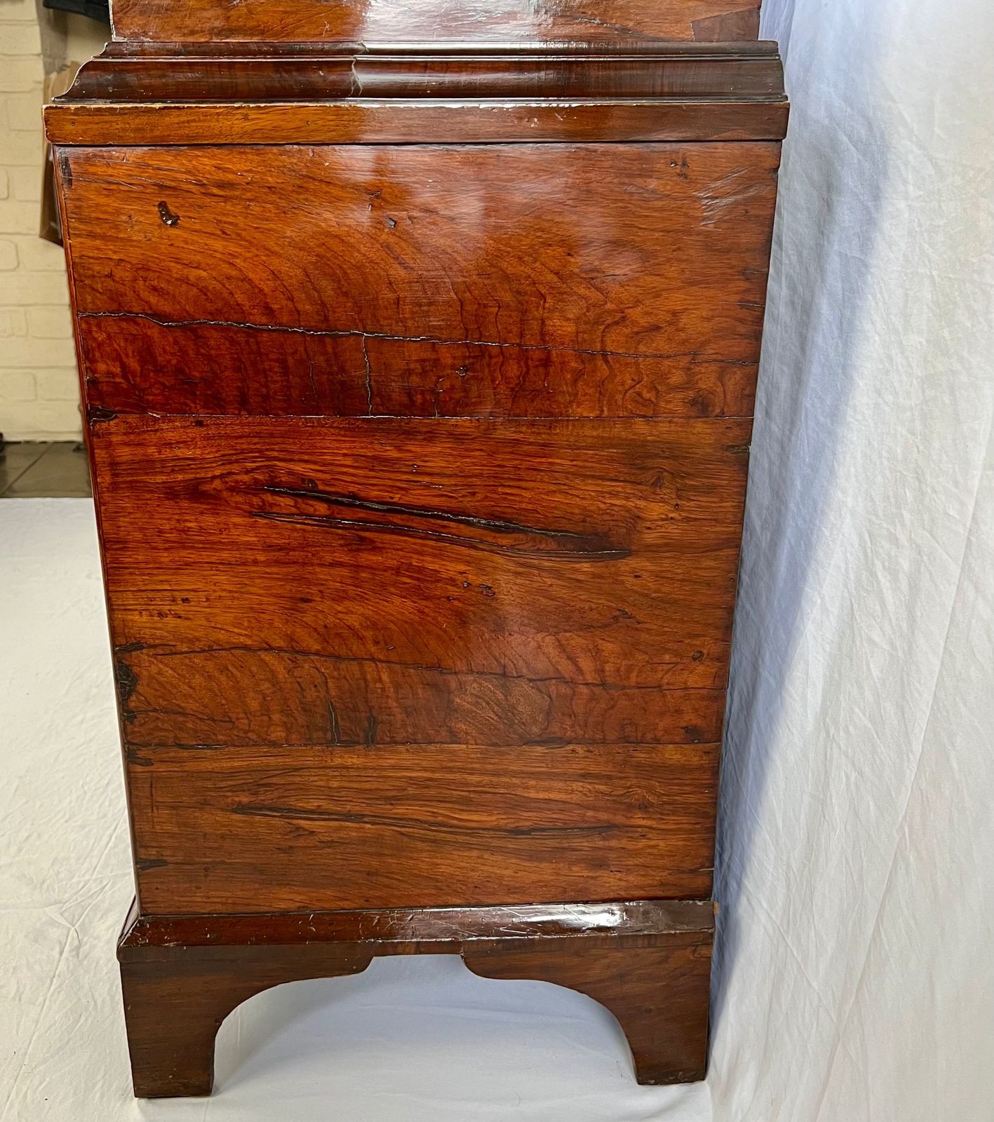 photo for sale 18th Century Walnut And Floral And Seaweed Marquetry Inlaid Escritoire