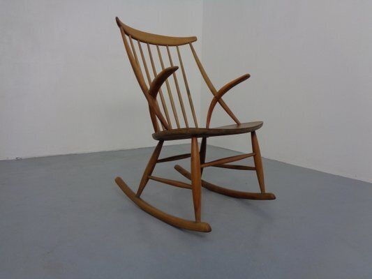 Iw3 Rocking Chair By Illum Wikkelsø For Niels Eilersen, Denmark, 1950s