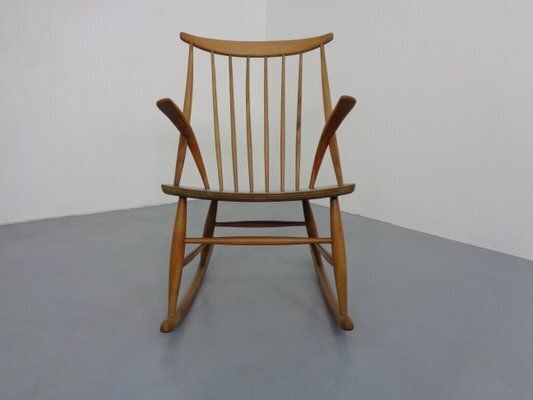photo furniture Iw3 Rocking Chair By Illum Wikkelsø For Niels Eilersen, Denmark, 1950s