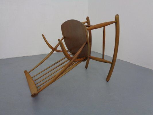 photo vintage Iw3 Rocking Chair By Illum Wikkelsø For Niels Eilersen, Denmark, 1950s