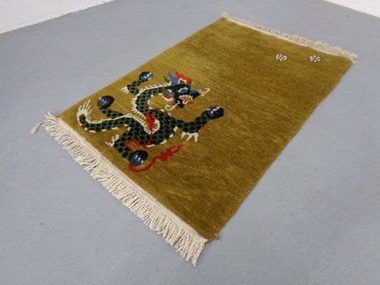 Hand Knotted Tibetan Dragon Rug, 1950s, Set Of 2 photo 300.0
