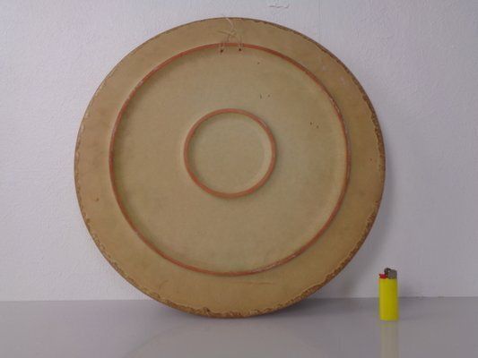 Art Large Glazed Flower Studio Ceramic Wall Plaque, Germany, 1970s photo