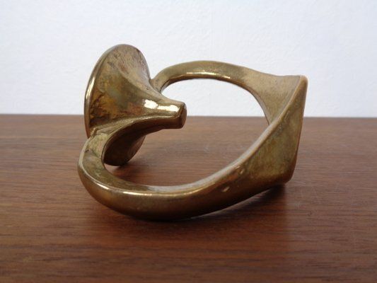 Home Decor Brutalist Heart Shaped Bronze Candlestick By Michael Harjes, 1960s photo