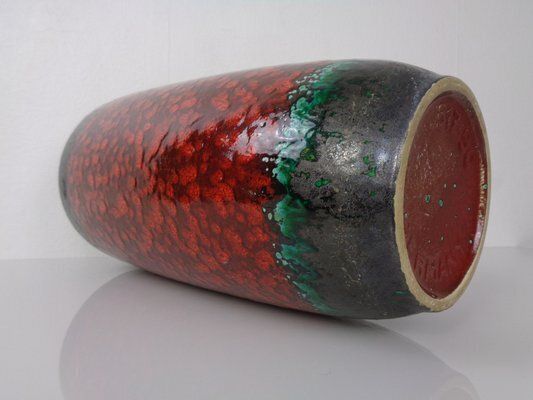 photo vinterior Large Pop Art Model 517 50 Vase In Glazed Lava Ceramic From Scheurich, 1970s