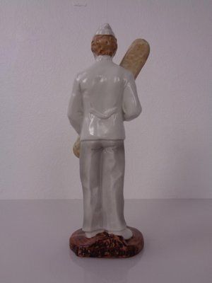 Porcelain Figurine Of Baker With Baguette, Denmark, 1920s photo vintage