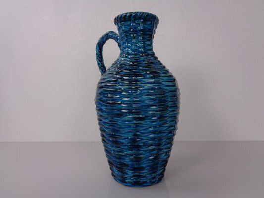 Large Rimini Blu 219 35 Ceramic Vase By Bodo Mans For Bay Keramik, 1960s