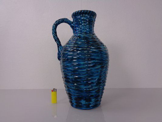 Large Rimini Blu 219 35 Ceramic Vase By Bodo Mans For Bay Keramik, 1960s photo for sale