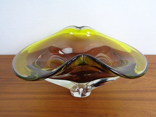 Large Sommerso Murano Glass Bowl, Italy, 1960s photo buy