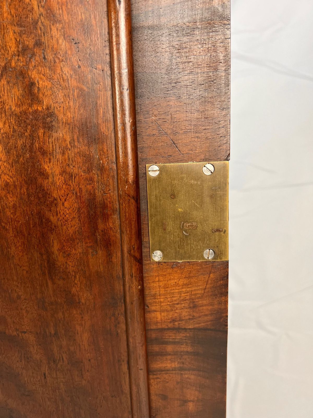 Queen Anne Walnut Wall Hanging Corner Cupboard With Mirror photo vintage