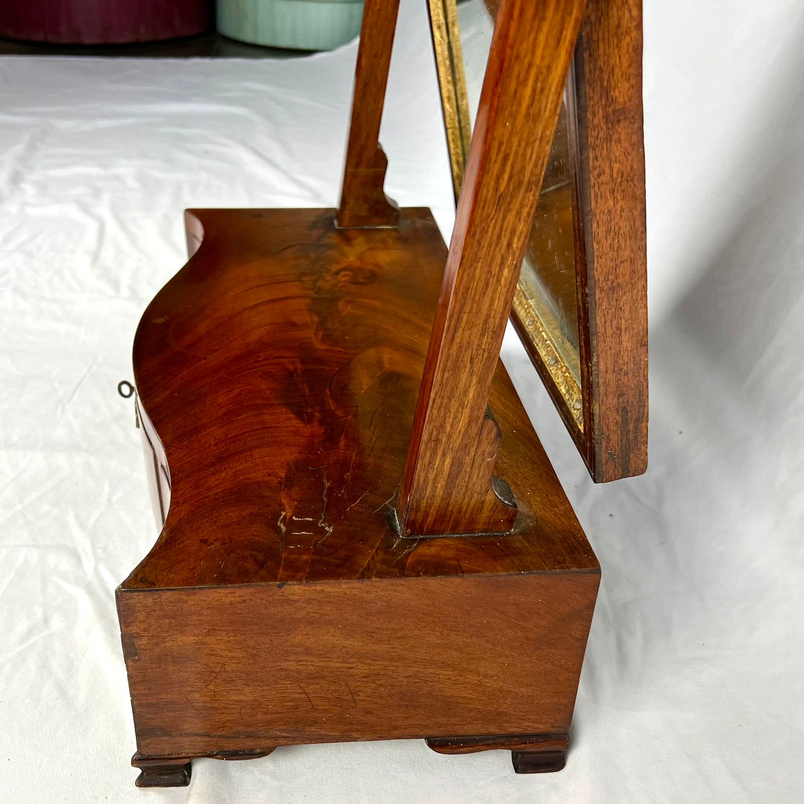 photo for sale Georgian Mahogany Serpentine Toilet Mirror