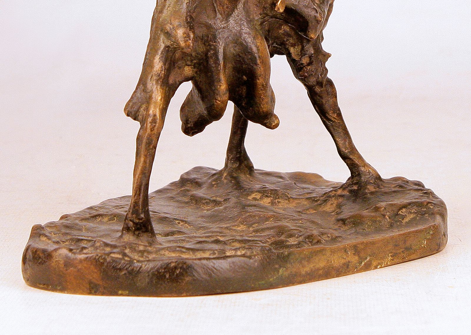 Patinated Bronze Early 20th Century Sculpture Of Goat By Italian Sculptor Ernesto Bazzaro photo vintage