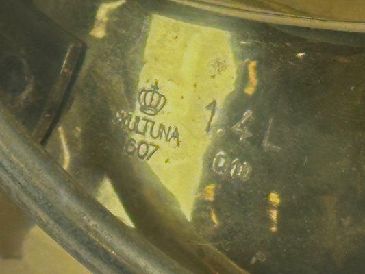 Vintage Swedish Brass Pulp Pots From Skultuna, 1980s, Set Of 3 photo for sale