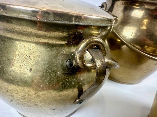 photo for sale Vintage Swedish Brass Pulp Pots From Skultuna, 1980s, Set Of 3