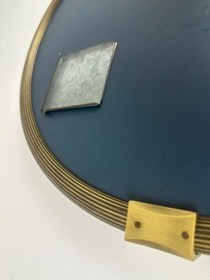 Mid Century German Round Brass Wall Mirror From Planilux, 1970s photo buy