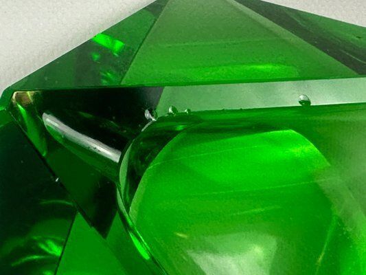 Art Deco Green Glass Ashtray Attributed To Moser, 1930s photo 189.0