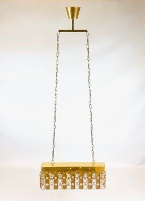 Crystal And Gilt Brass Chandelier From Palwa, 1960s photo furniture