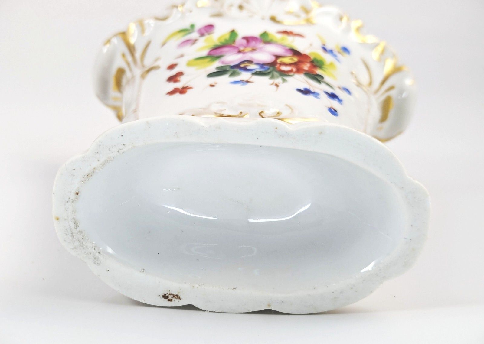 250.0 Old Paris Porcelain Vase, Jacob Petit Style, Hand Painted Floral, C. 1850 France photo