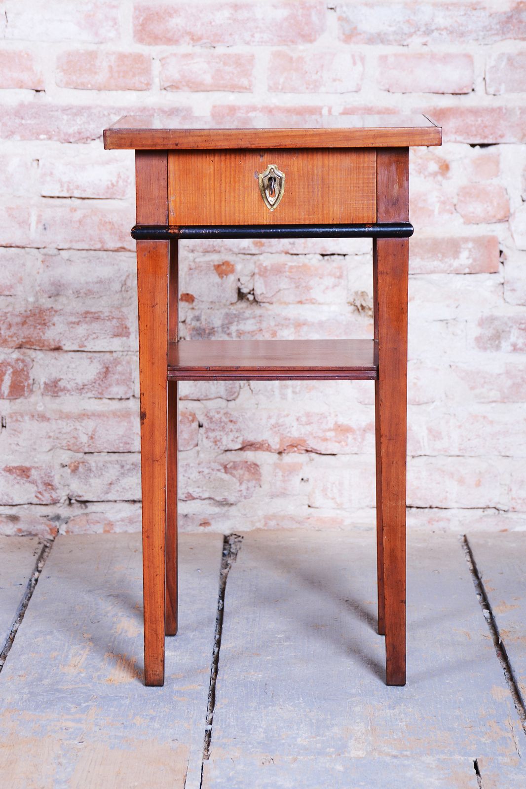 Restored Small Biedermeier Side Table, Cherry Wood, Revived Polish, Czech, 1840s photo for sale