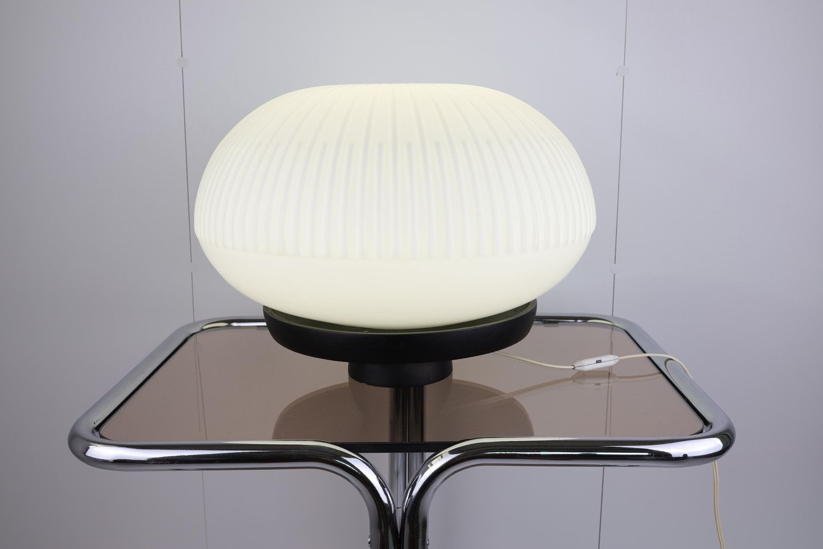 Vintage Mid Century Modern Mushroom Table Lamp | Opal Glass Globe Lamp | 1970s Home Decor | Unique Nightstand Lamp | Art Deco Accent Light