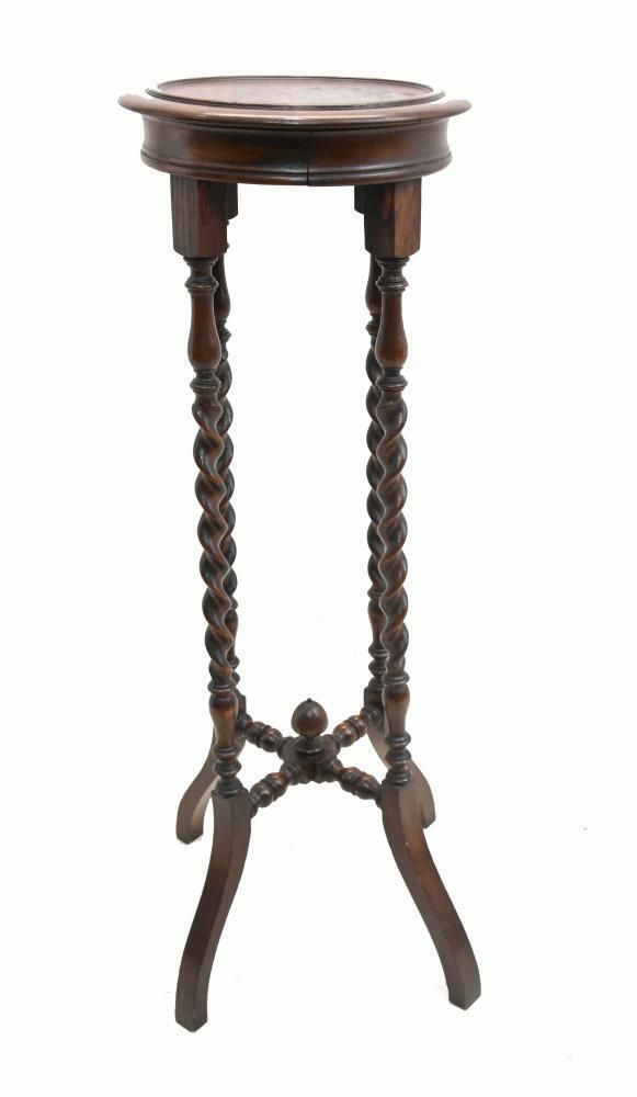 Edwardian Plant Stand Pedestal Table Barley Twist photo for sale