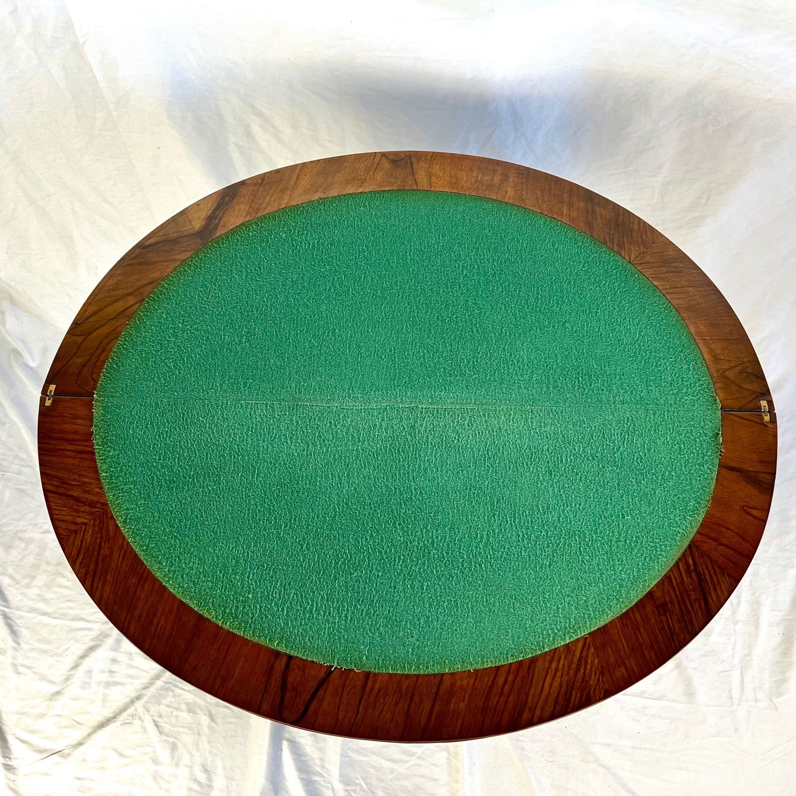 Small Victorian Figured Walnut Demi Lune Card Table In The George I Manner photo 695.0