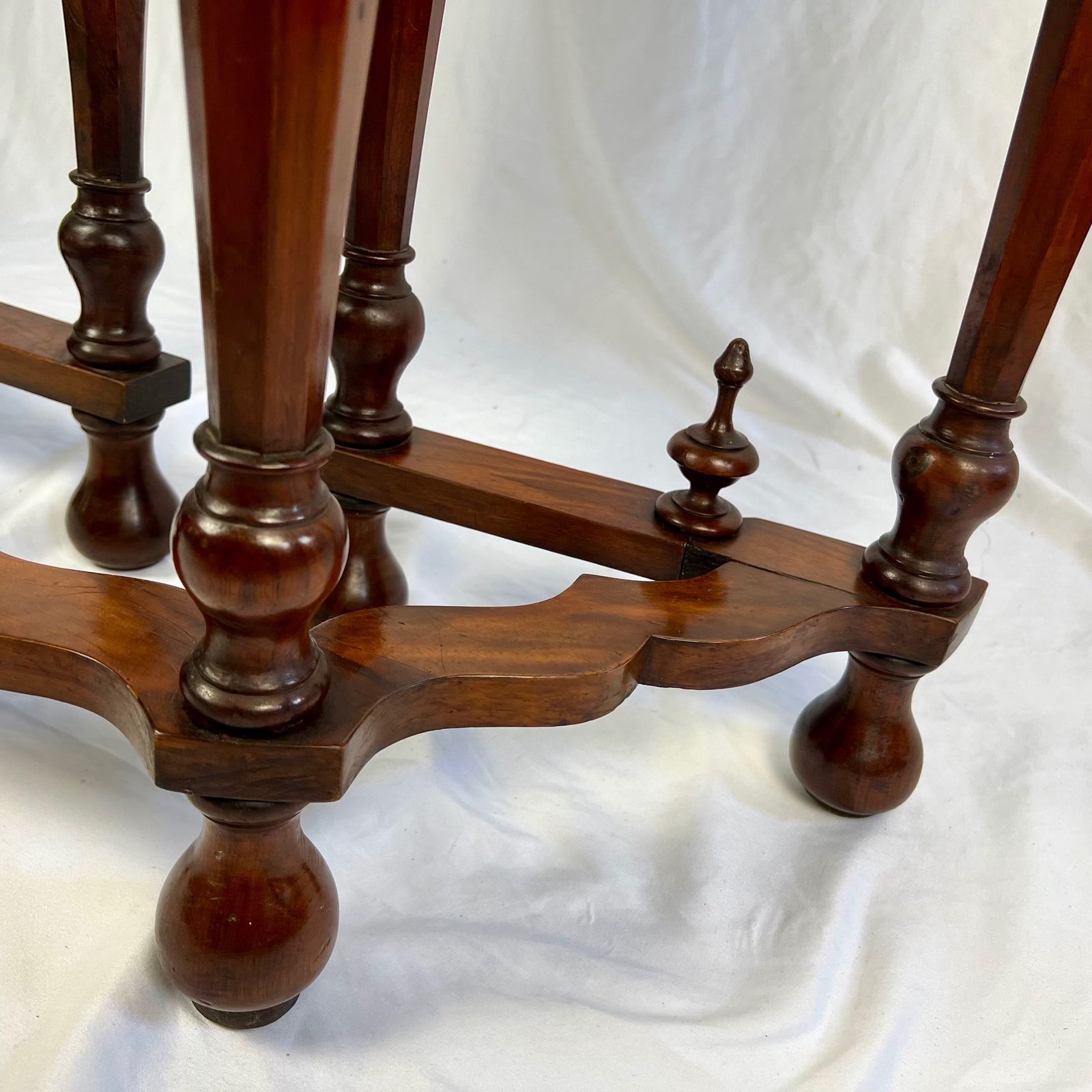 Small Victorian Figured Walnut Demi Lune Card Table In The George I Manner photo vintage