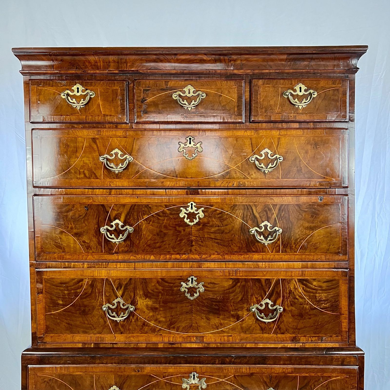George II Inlaid Walnut Chest On Chest photo Furniture