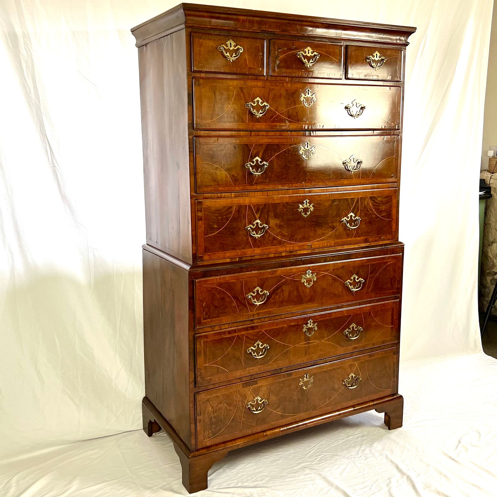 3950.0 George II Inlaid Walnut Chest On Chest photo