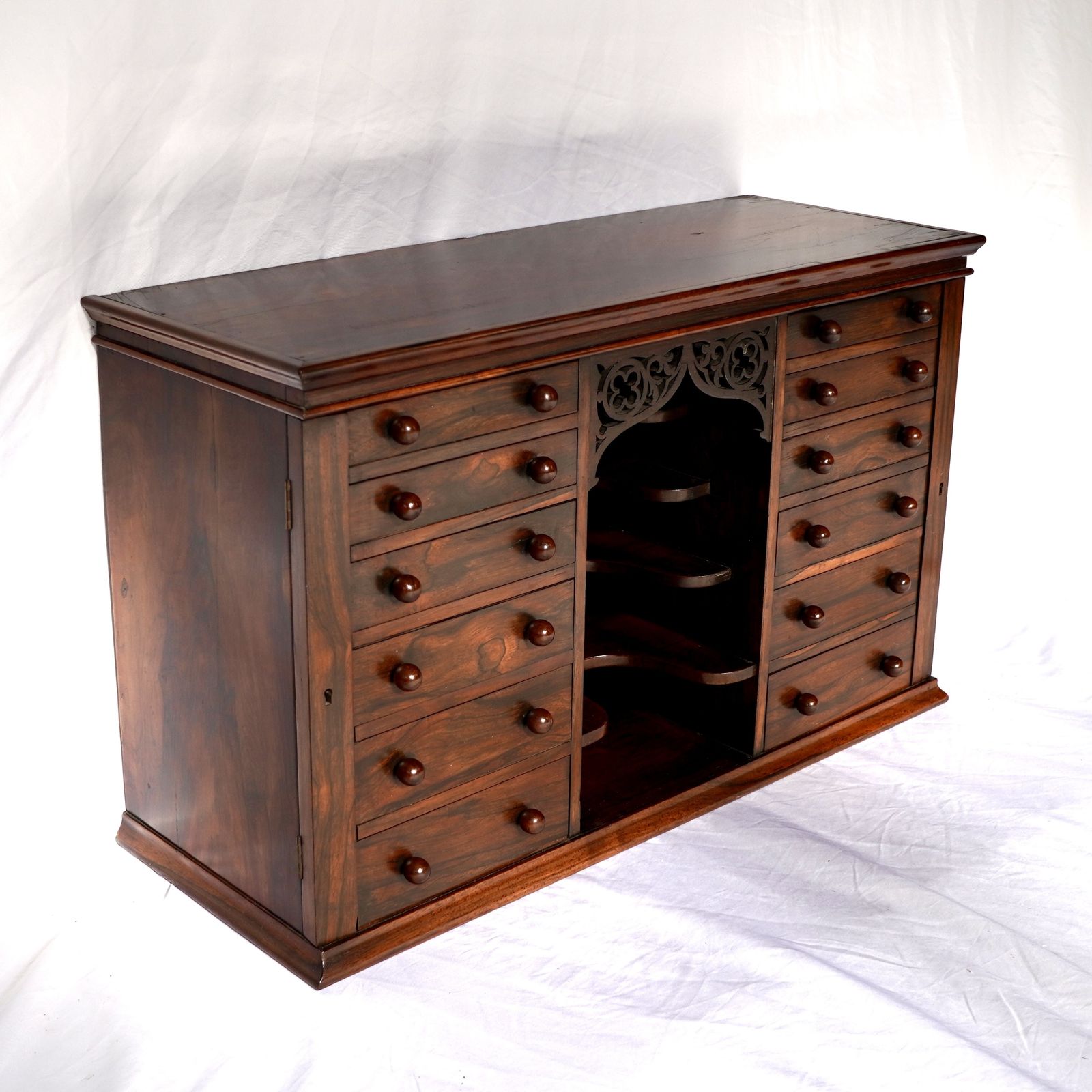 Regency Rosewood Mirrored Tabletop Double Wellington Chest photo furniture