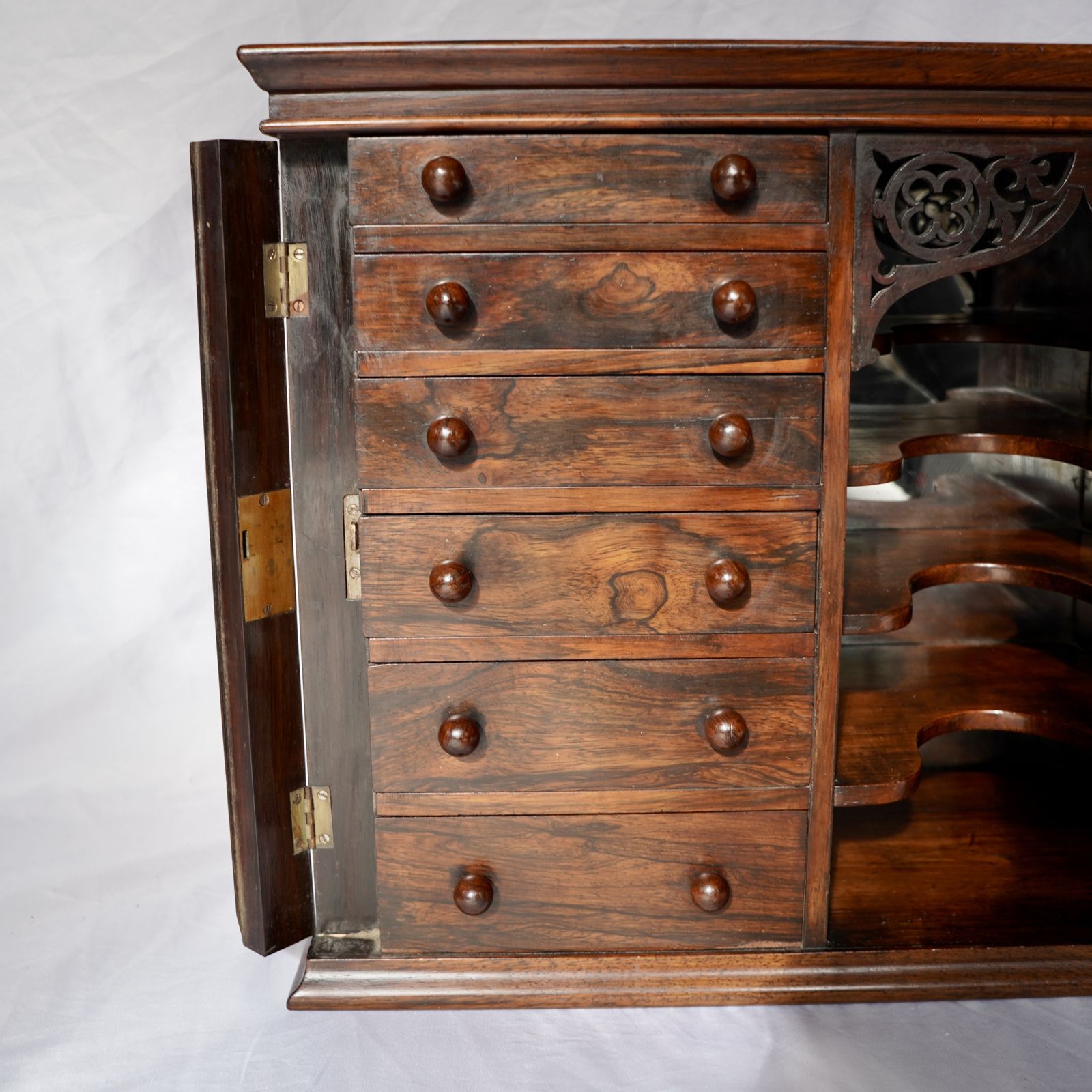 Regency Rosewood Mirrored Tabletop Double Wellington Chest photo buy