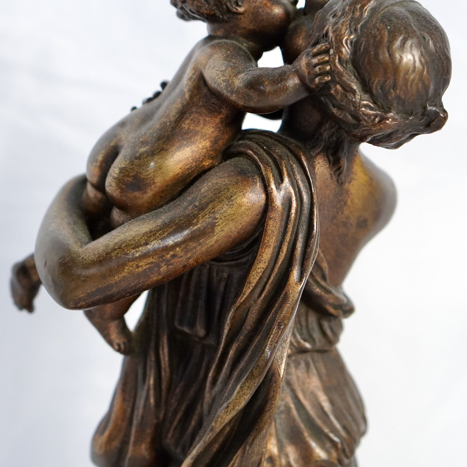 Bronze Figure Of A Grecian Mother And Child After Claude Michel Clodion photo for sale