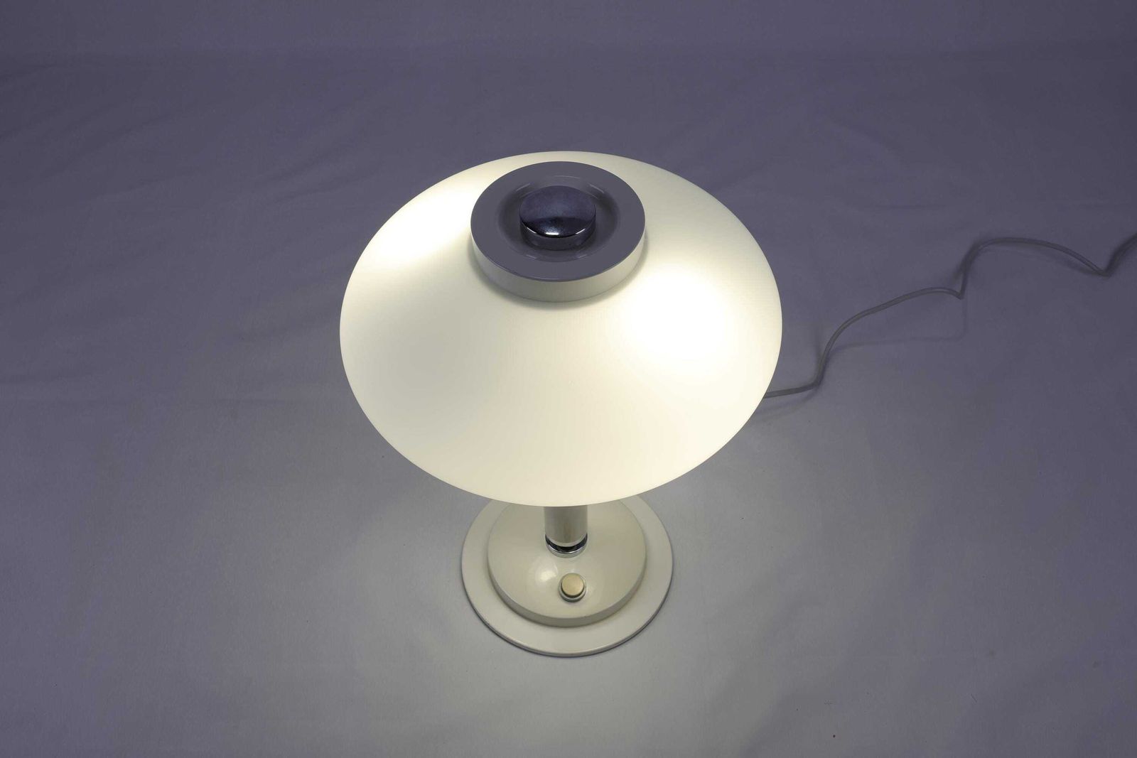Vintage Czech Napako Table Lamp | 1970s Opaline Glass Lamp | Space Age Lighting | Mid Century Desk Lamp | Bedroom Office Living Room Decor photo for sale