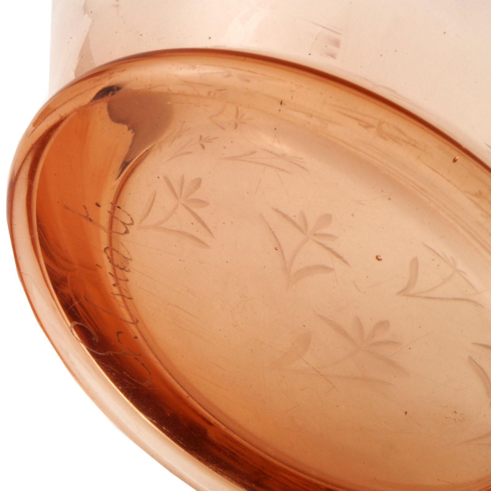Art Nouveau Large Amphora Vase, Salviati Murano, Amber, Etched Floral Motifs photo 1971.6