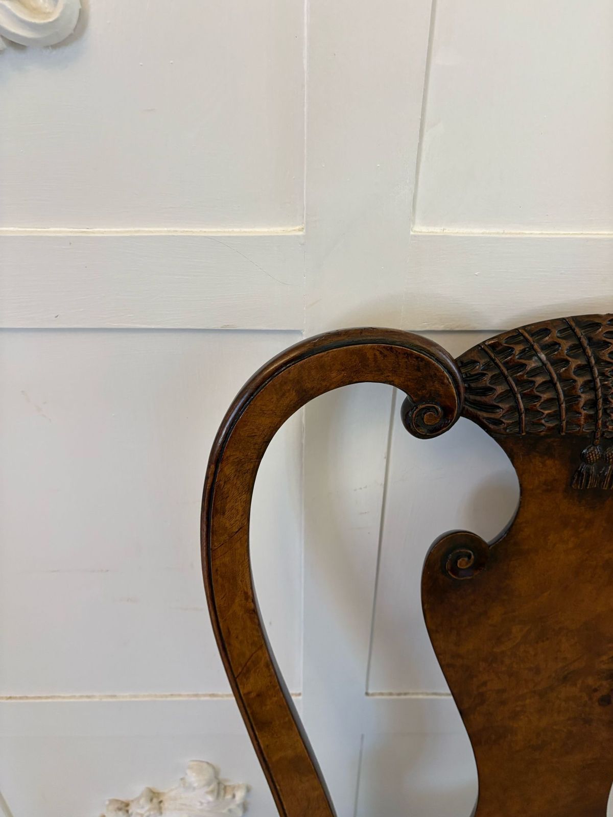 photo buy Superb Quality Set Of 6 Antique 19th Century Carved Burr Walnut Dining Chairs