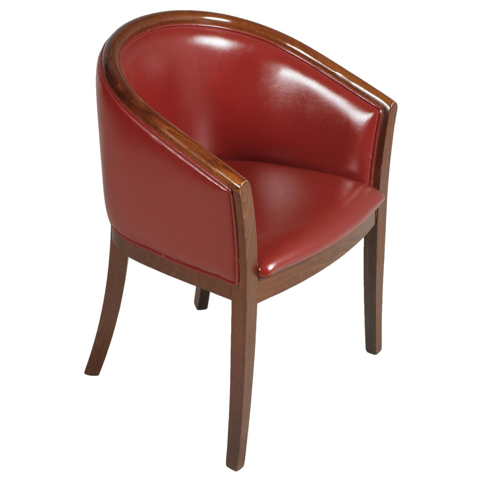 1930s Art Deco Pozzetto Pair Armchairs, Loung Chairs, Walnut, Leather Bordeaux photo furniture