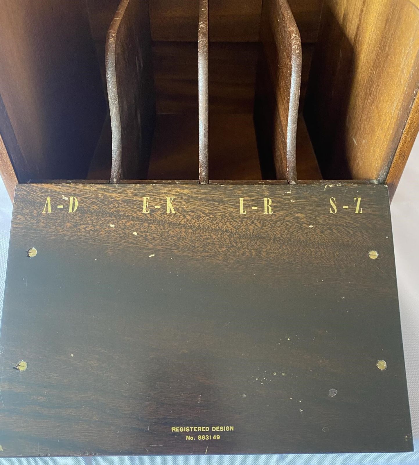 Harrods Mahogany Desk Top Stationary Box. photo furniture