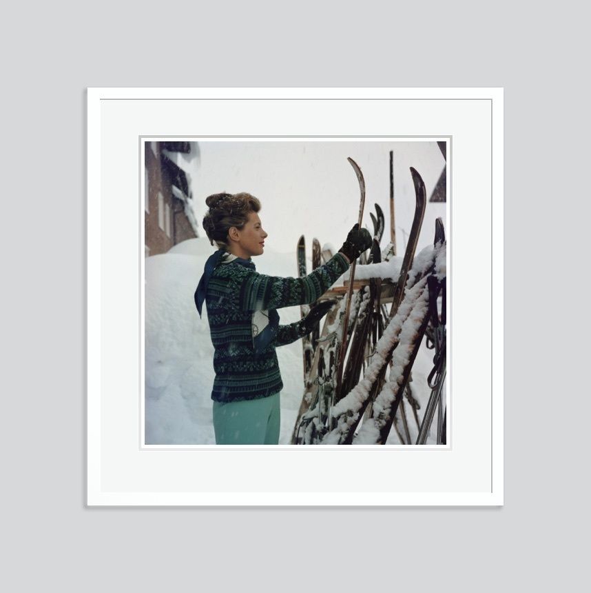 Slim Aarons 'Skiing Princess' Framed White photo furniture