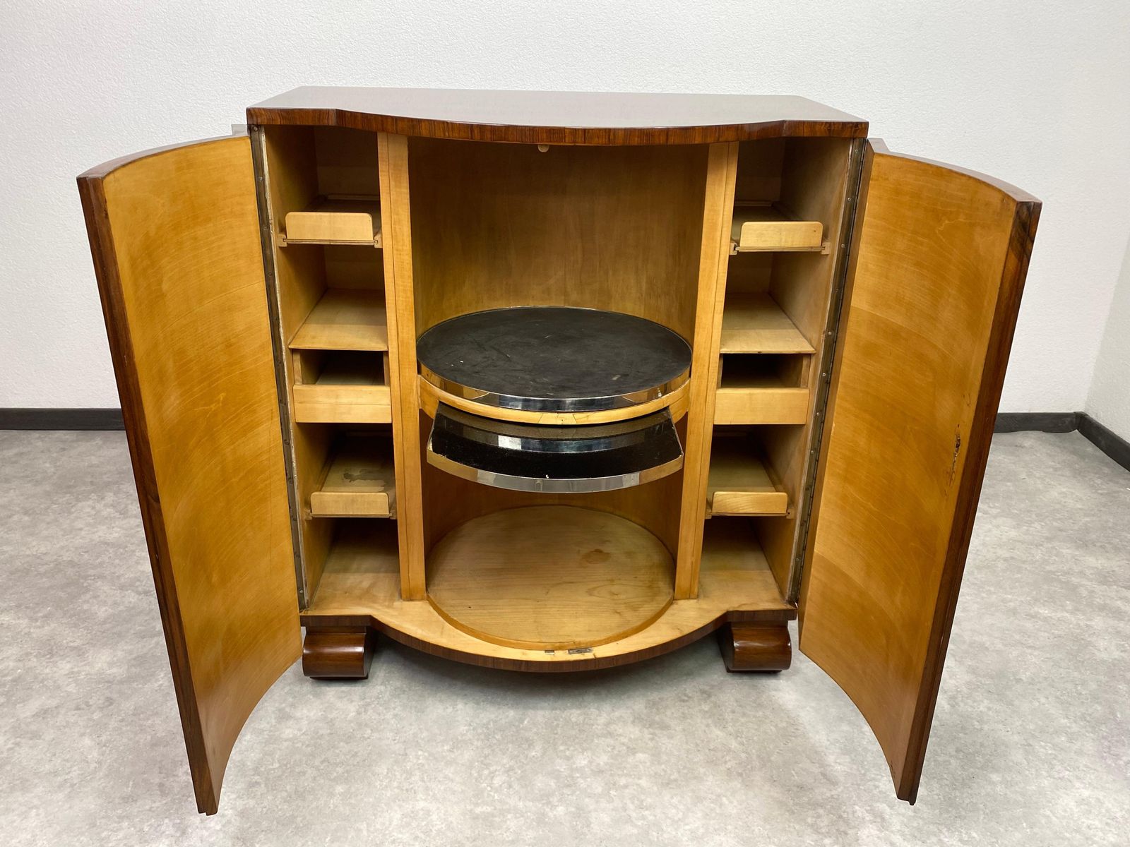 Very Rare Walnut Art Deco Bar Cabinet By Thonet photo furniture