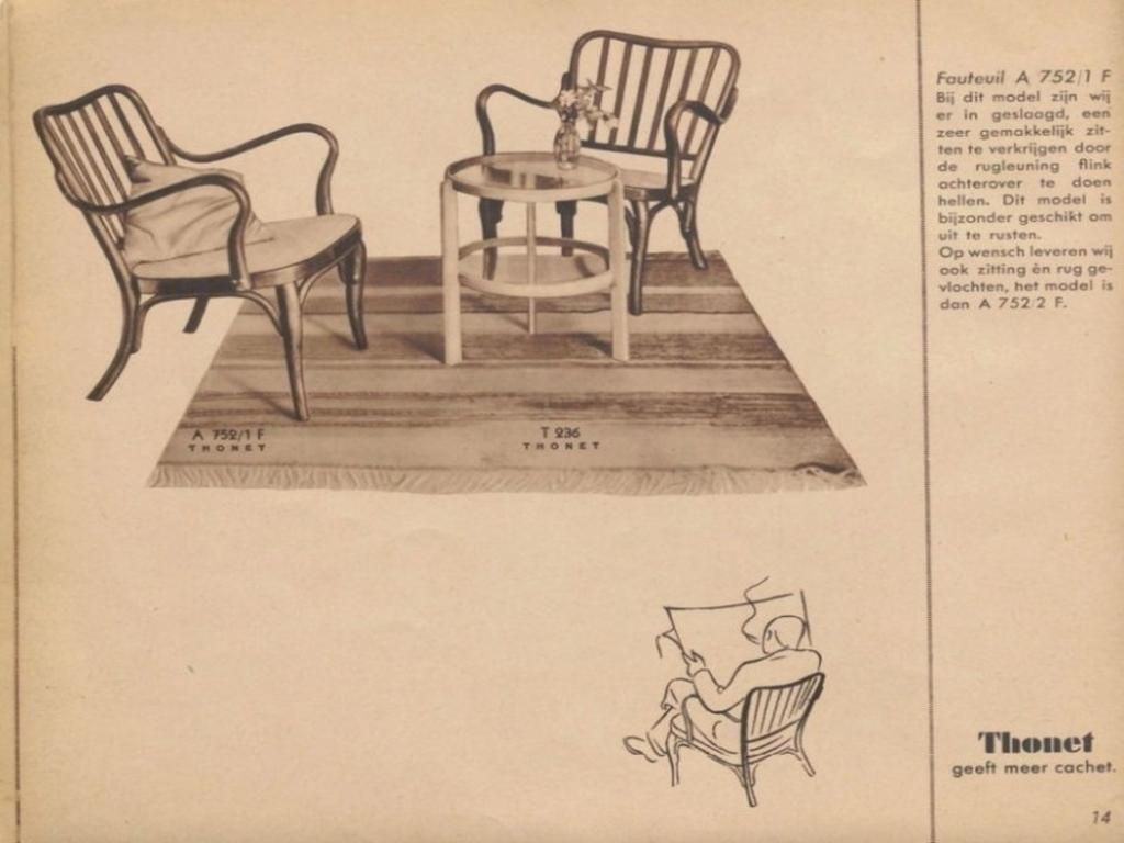 photo vintage Art Deco Armchairs A752f By Jozef Frank For Thonet