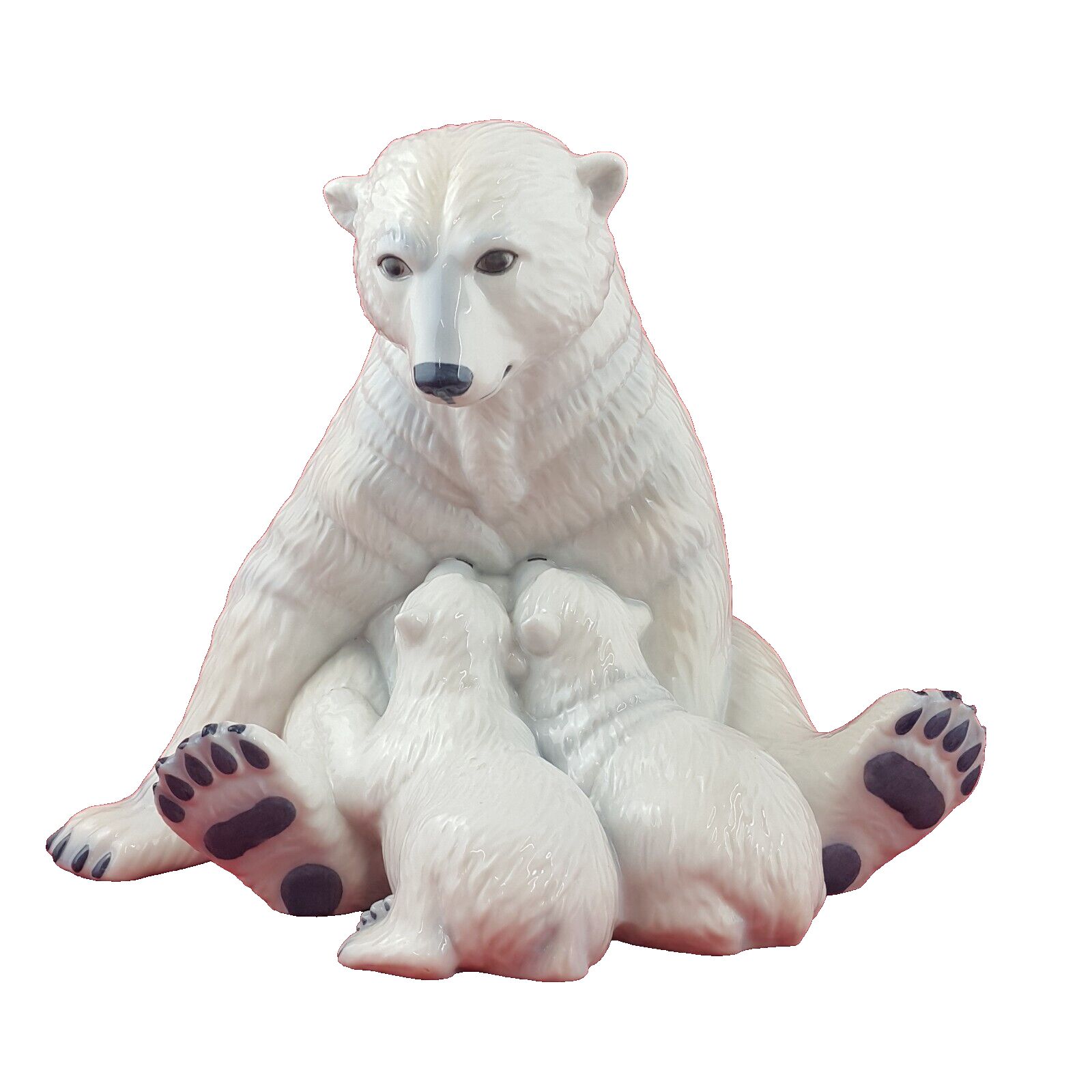 Royal Copenhagen Allan Therkel  Polar Bear With Cubs Motherly Love 087 7544rch photo vintage