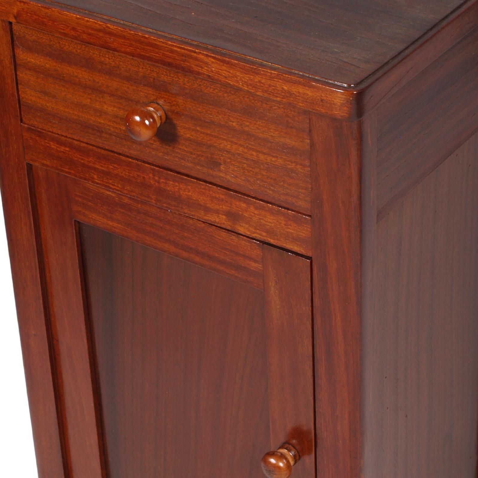 1900s Rustic Country Nightstand, Bedside Table, Walnut And Mahogany, Restored photo furniture