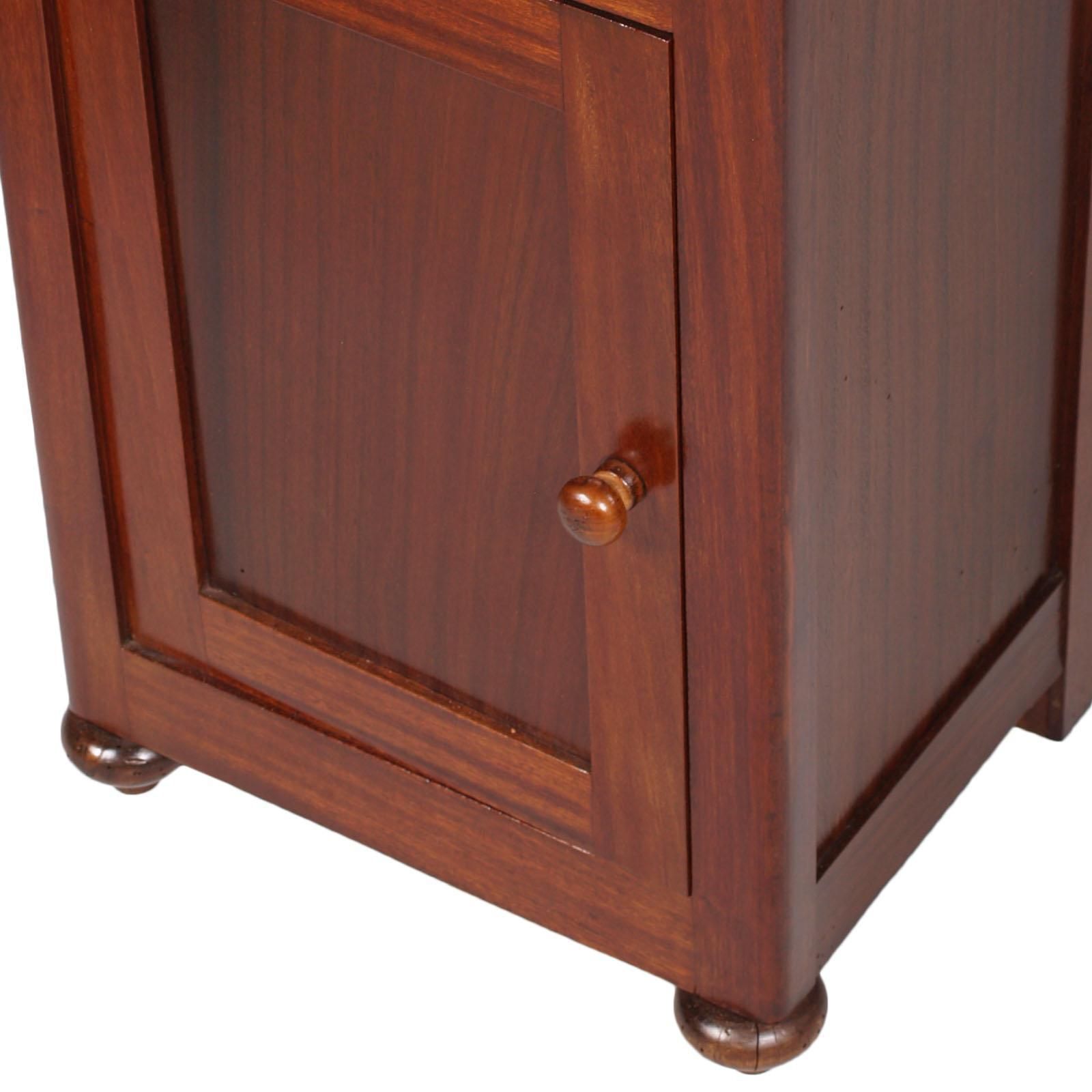 1900s Rustic Country Nightstand, Bedside Table, Walnut And Mahogany, Restored photo for sale