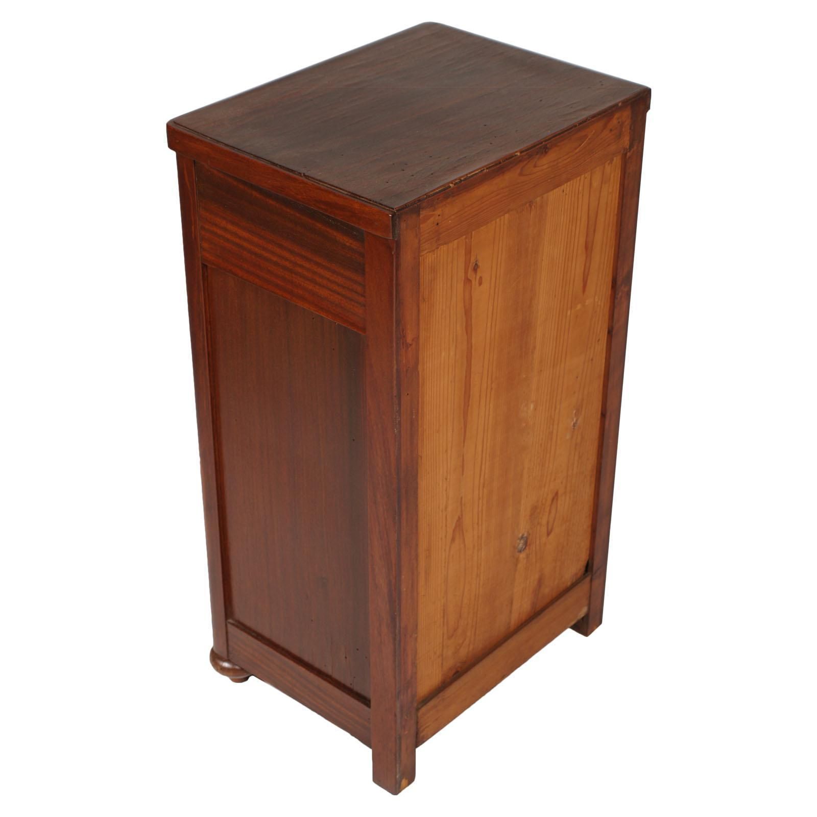 1900s Rustic Country Nightstand, Bedside Table, Walnut And Mahogany, Restored photo buy