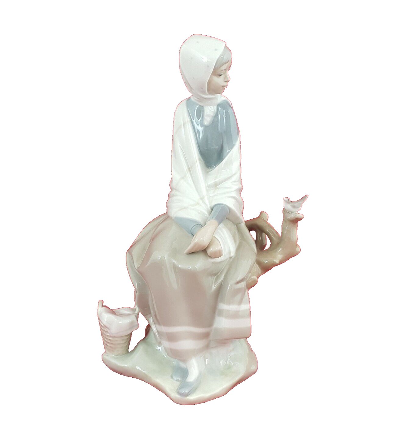 Lladro Figurine 4576 Shepherd Lady Sitting & Watching A Bird (Restoed) 5950