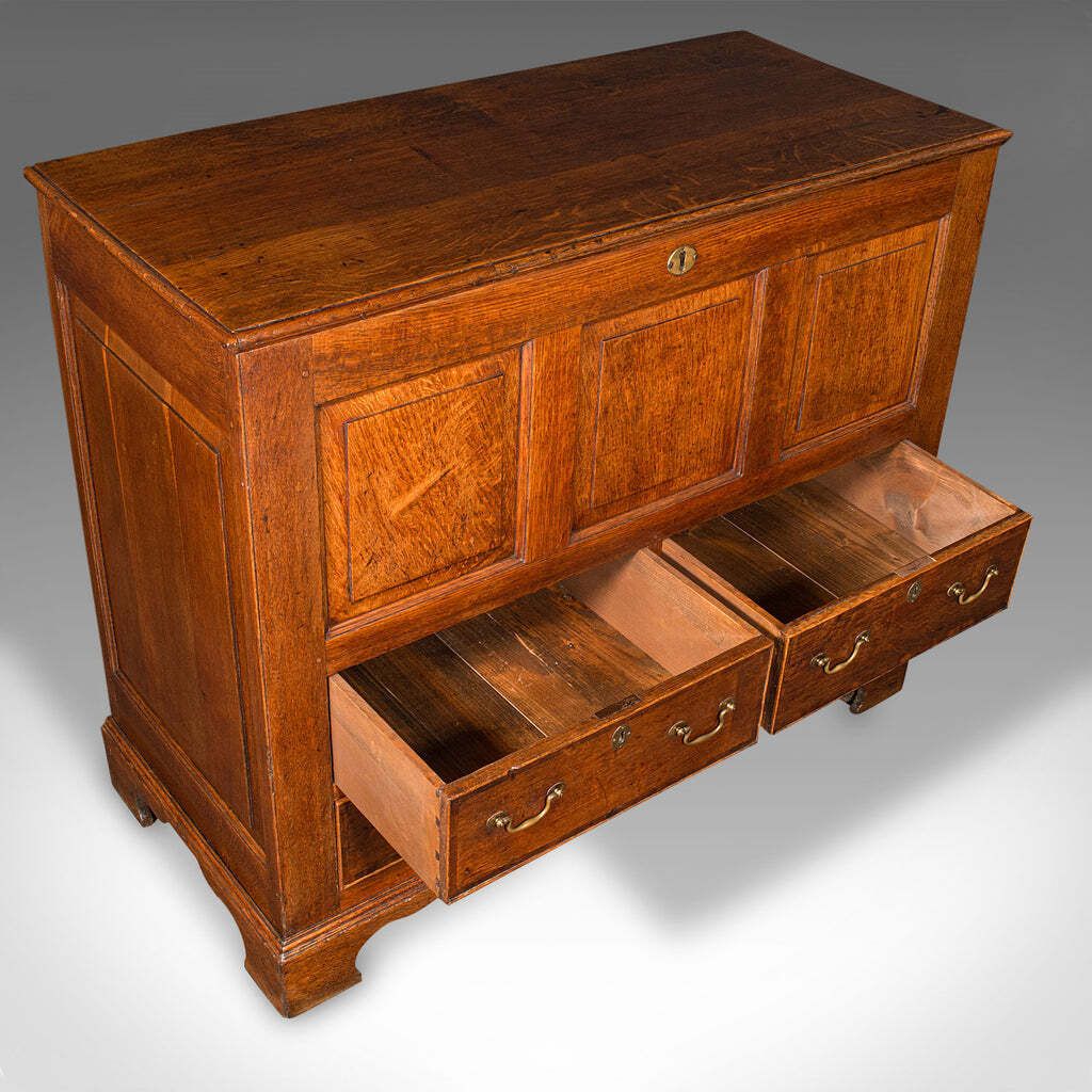 Large Antique Mule Chest, Georgian, Oak, Coffer Over Three Drawers, Circa 1780 photo buy