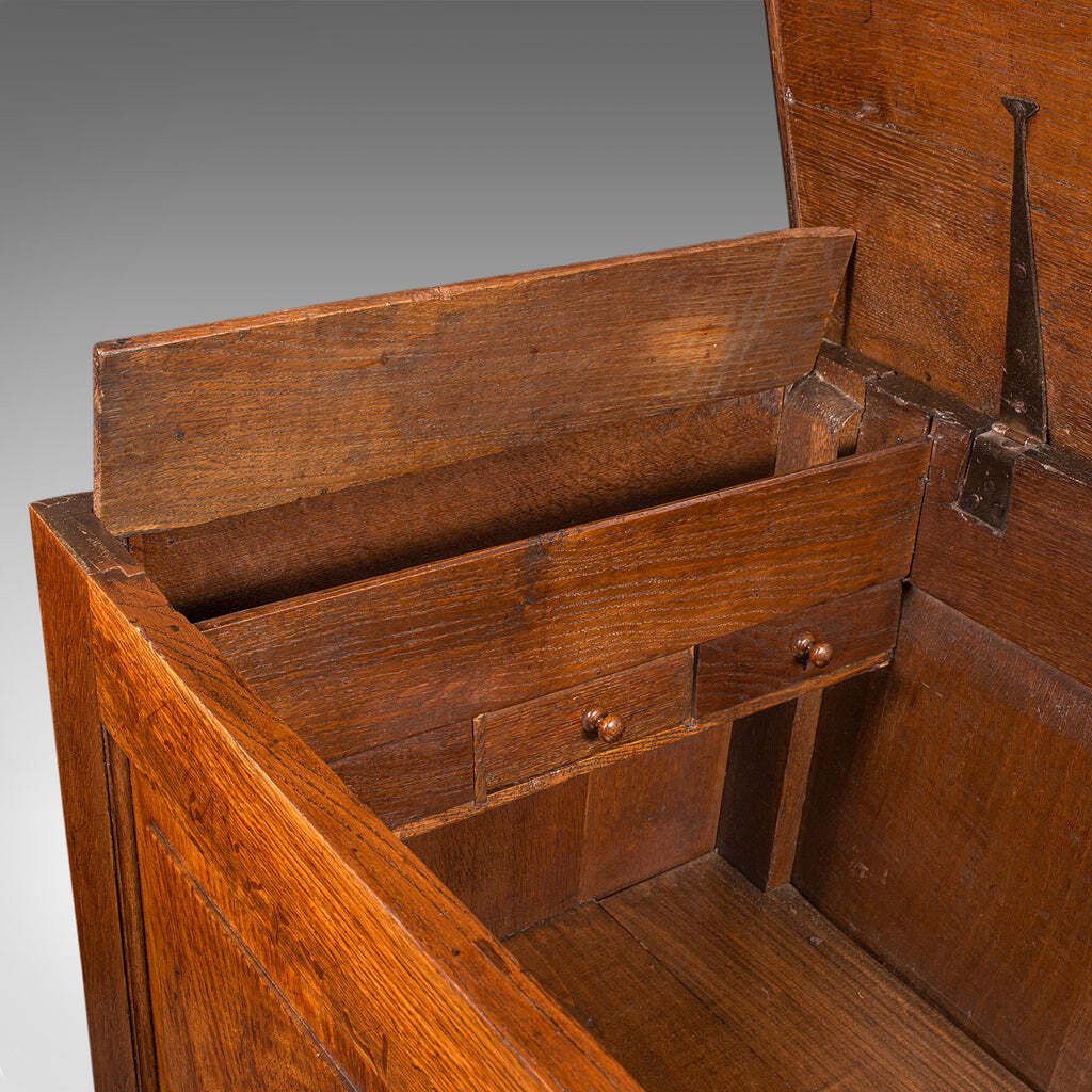 photo furniture Large Antique Mule Chest, Georgian, Oak, Coffer Over Three Drawers, Circa 1780