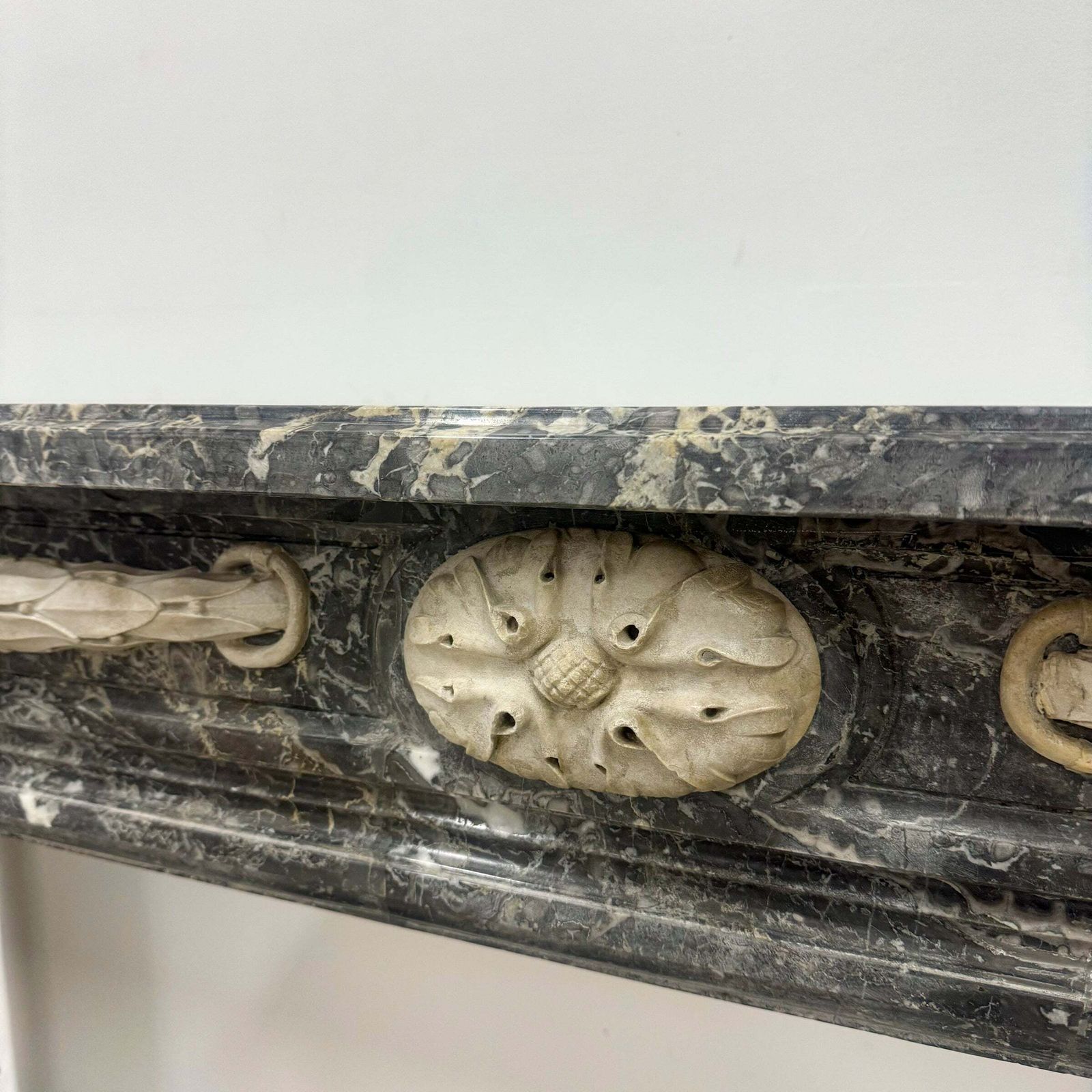 Antique Italian Empire Style Marble Fireplace Surround photo for sale